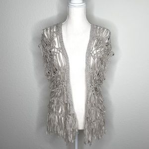 Nicole Sabbatini Boho Fringed Crochet Vest